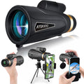 12x60 Monocular Telescope with Smartphone Holder & Tripod - High Power BAK4 Prism FMC Optics for Bird Watching, Hiking & Hunting