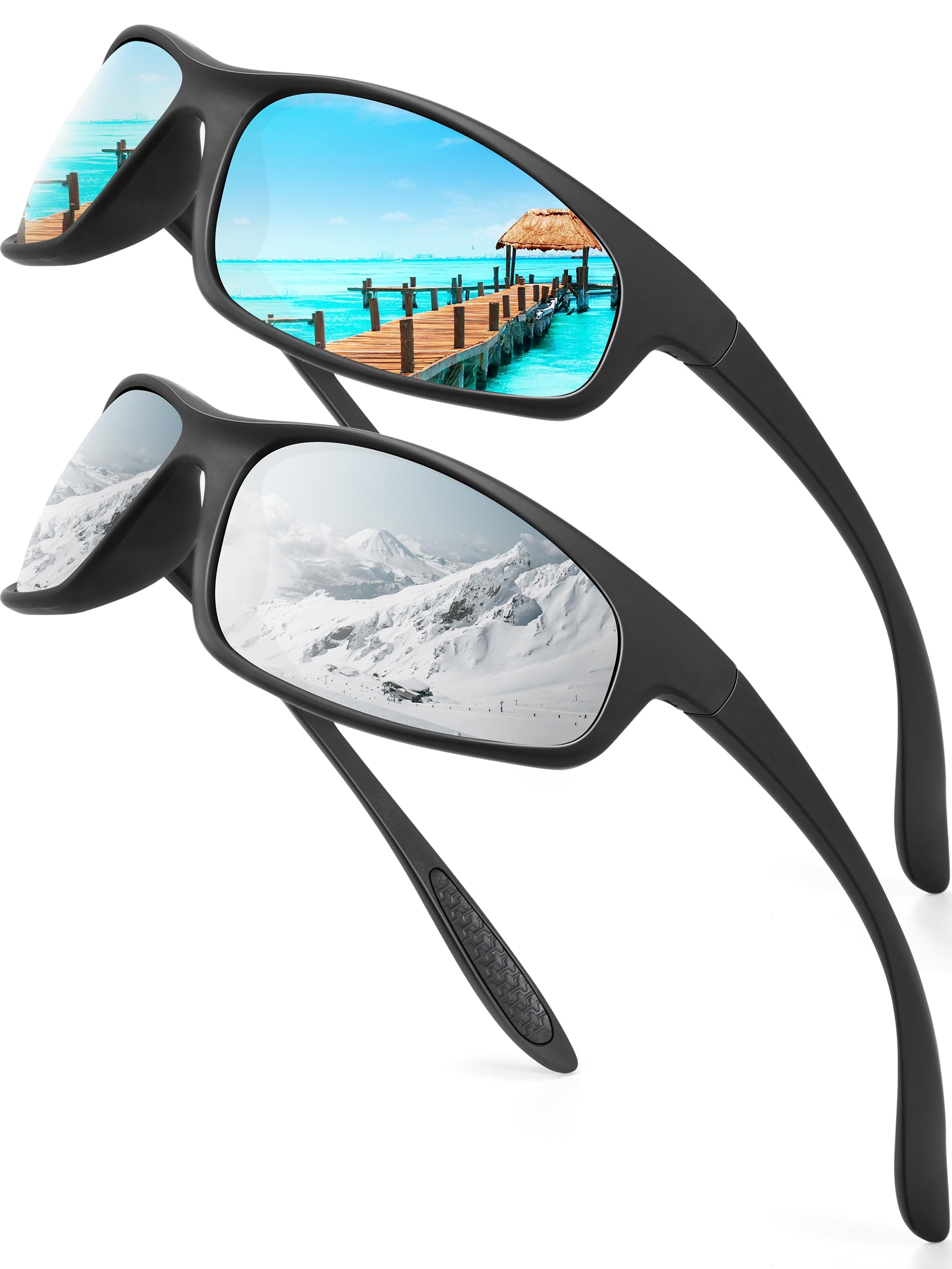 KALIYADI Polarized Sports Sunglasses for Men - UV400 Protection, Perfect for Running, Cycling, Fishing & Driving
